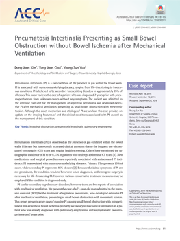 Pneumatosis Intestinalis Presenting As Small Bowel Obstruction Without Bowel Ischemia After Mechanical Ventilation