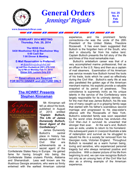 February 2014 General Orders Vol. 25 No. 6