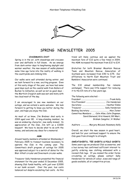Spring Newsletter 2005