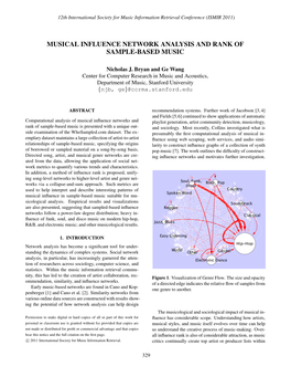 Musical Influence Network Analysis and Rank of Sample-Based Music