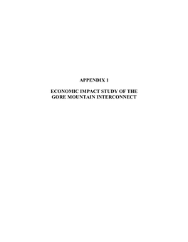 Appendix 1 Economic Impact Study of the Gore Mountain Interconnect