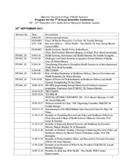 Program of the 4Th Scientific Conference