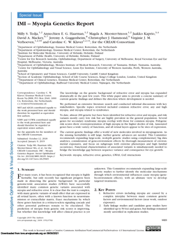 Myopia Genetics Report