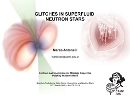 Glitches in Superfluid Neutron Stars