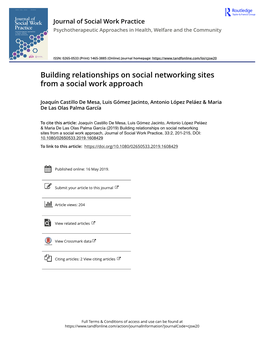 Building Relationships on Social Networking Sites from a Social Work Approach