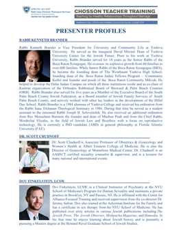 Presenter Profiles