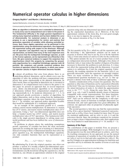 Numerical Operator Calculus in Higher Dimensions