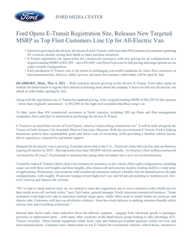 Ford Fleet 2022 E-Transit News
