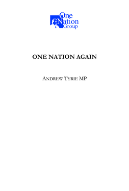 One Nation Again