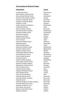 Conventional School Index