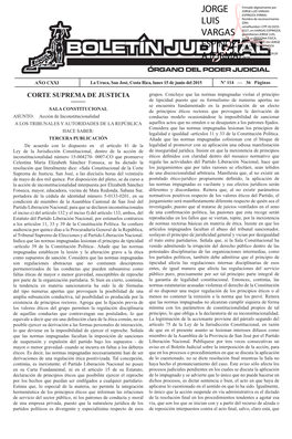 BOLETÍN JUDICFIAL N° 114 De La Fecha 13 06 2015