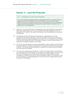 Section 11 - Land Use Proposals