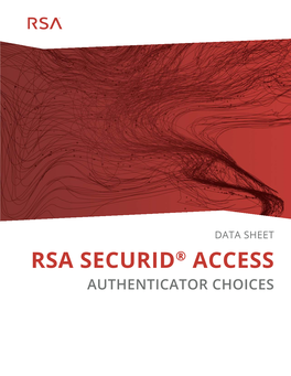 Rsa Securid® Access Authenticator Choices Data Sheet