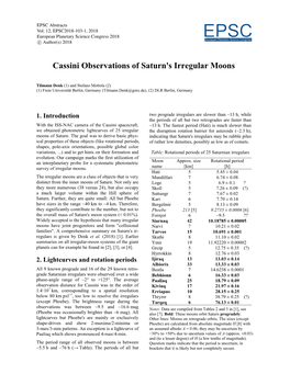 Cassini Observations of Saturn's Irregular Moons