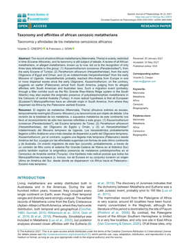 Taxonomy and Affinities of African Cenozoic Metatherians