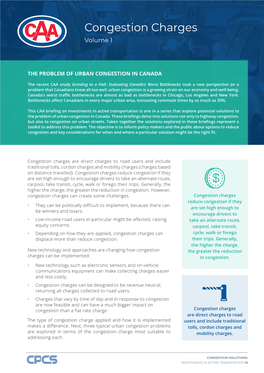 Congestion Charges Volume 1