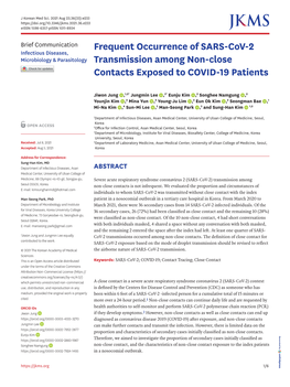 Frequent Occurrence of SARS-Cov-2 Transmission Among Non-Close Contacts Exposed to COVID-19 Patients