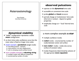 Asteroseismology Notes