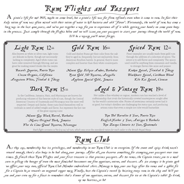 Rum Flights and Passport Rum Club