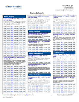 PDF Course Schedule