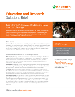 Education and Research Solutions Brief