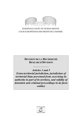 Research Report: Articles 1 and 5 Extra-Territorial Jurisdiction