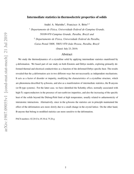 Intermediate Statistics in Thermoelectric Properties of Solids