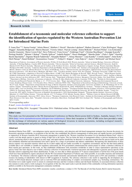 Establishment of a Taxonomic and Molecular Reference Collection to Support the Identification of Species Regulated by the Wester