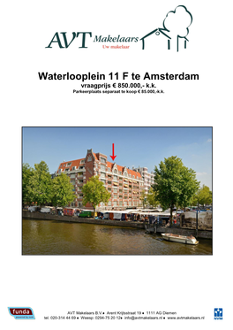Waterlooplein 11 F Te Amsterdam Vraagprijs € 850.000,- K.K