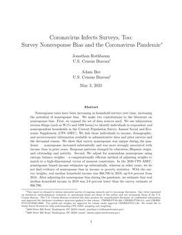 Survey Nonresponse Bias and the Coronavirus Pandemic∗