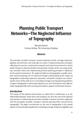 Planning Public Transport Networks—The Neglected Influence of Topography