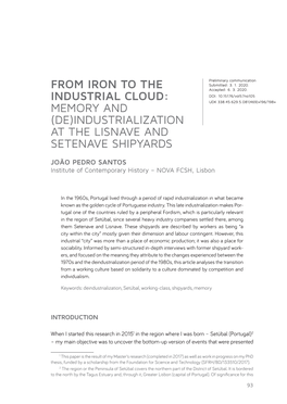 From Iron to the Industrial Cloud: Memory and (De)Industrialization at the Lisnave and Setenave Shipyards