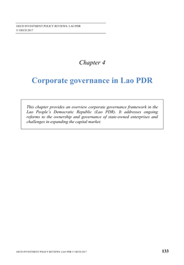 Corporate Governance in Lao PDR