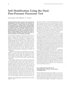 Soil Stratification Using the Dual- Pore-Pressure Piezocone Test