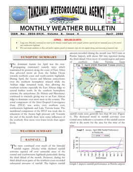 SYNOPTIC SUMMARY Pemba Airport, with About 360 Mm Reported During the Third Dekad