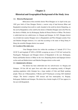 Chapter 2: Historical and Geographical Background of the Study Area