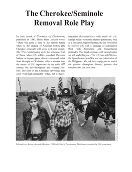 The Cherokee/Seminole Removal Role Play