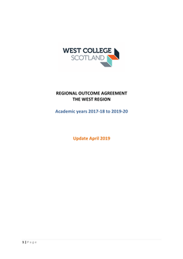 West Scotland Outcome Agreement 2019-20