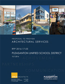 Pleasanton Unified School District Proposal to Provide Architectural Services 10.07.16