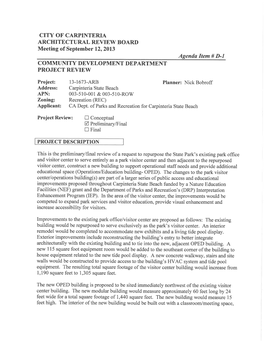 13-1673-ARB Planner: Nick Bobroff Address: Carpinteria State Beach APN: 003-5 R0-001 & 003-5 1 0-Rov/ Zoning: Recreation (REC) Applicant: CA Dept