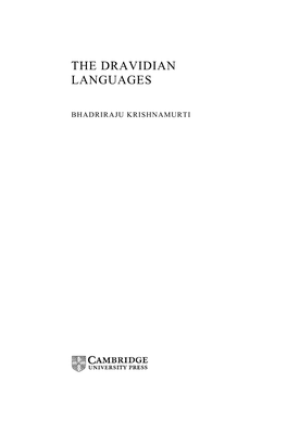 The Dravidian Languages