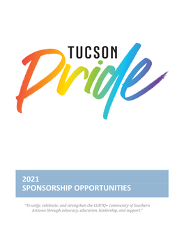 2021 Sponsorship Opportunities