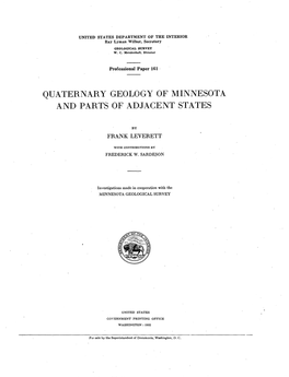 Quarrernary GEOLOGY of MINNESOTA and PARTS of ADJACENT STATES