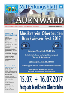 Mitteilungsblatt Auenwald