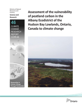 Assessment of the Vulnerability of Peatland Carbon in the Albany Ecodistrict of the Hudson Bay Lowlands, Ontario, Canada to Climate Change