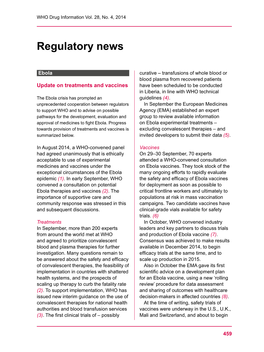 Regulatory News