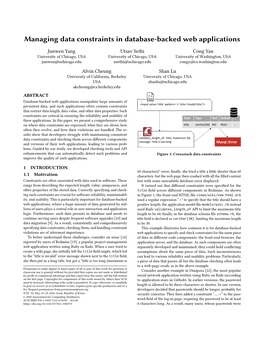 Managing Data Constraints in Database-Backed Web Applications