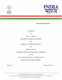 International Terrorism -- Sixth Committee