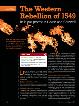 The Western Rebellion of 1549 Religious Protest in Devon and Cornwall