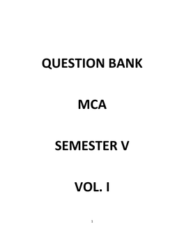 Question Bank Mca Semester V Vol. I